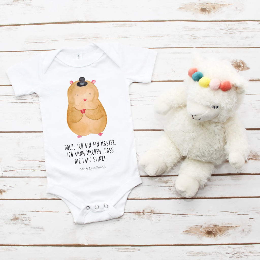 Organic Baby Body Hamster Hut Babykleidung, Babystrampler, Strampler, Wickelbody, Baby Erstausstattung, Junge, Mädchen, Tiermotive, Gute Laune, lustige Sprüche, Tiere, Hamster, Hut, Magier, Zylinder, Zwerghamster, Zauberer