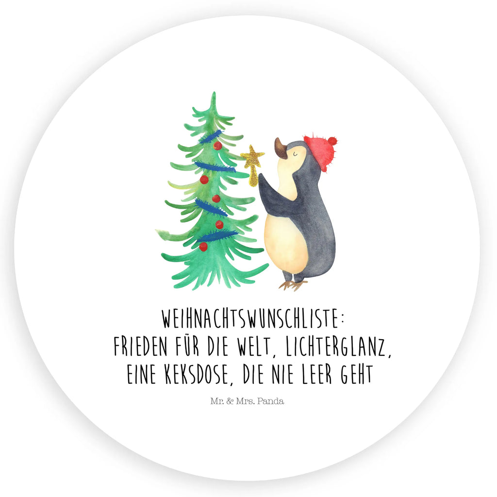 Rund Aufkleber Pinguin Weihnachtsbaum Sticker, Aufkleber, Etikett, Winter, Weihnachten, Weihnachtsdeko, Nikolaus, Advent, Heiligabend, Wintermotiv, Pinguin