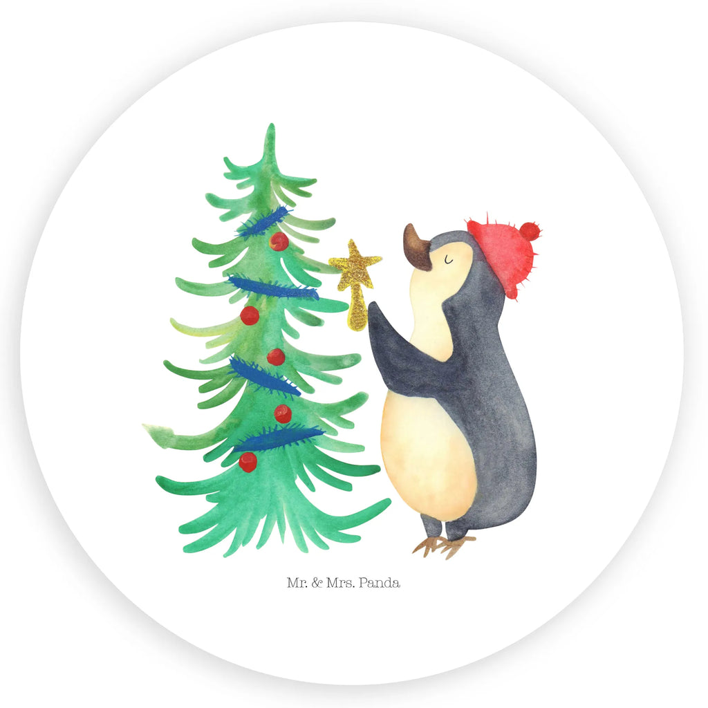 Rund Aufkleber Pinguin Weihnachtsbaum Sticker, Aufkleber, Etikett, Winter, Weihnachten, Weihnachtsdeko, Nikolaus, Advent, Heiligabend, Wintermotiv, Pinguin