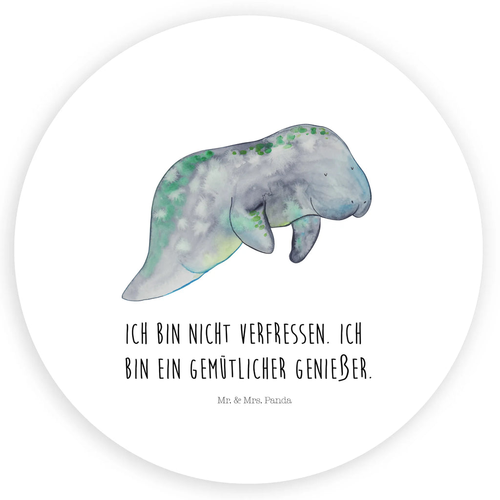 Rund Aufkleber Seekuh chillt Sticker, Aufkleber, Etikett, Meerestiere, Meer, Urlaub, Seekuh, Seekühe, Diät, Abnehmen, Zucker, Diätwahn, Essen, Süßigkeiten