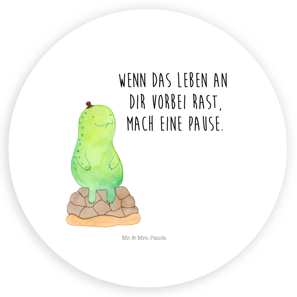 Rund Aufkleber Schildkröte pausiert Sticker, Aufkleber, Etikett, Schildkröte, Achtsamkeit, Entschleunigen, achtsam