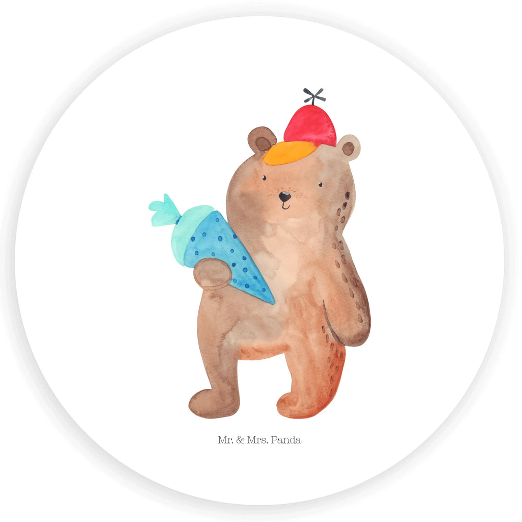 Rund Aufkleber Bär mit Schultüte Sticker, Aufkleber, Etikett, Bär, Teddy, Teddybär, Bär Motiv, Schultüte, Erster Schultag Geschenk, Einschulung Geschenk, Schule Geschenk, Grundschule, Schulanfang, Schulbeginn