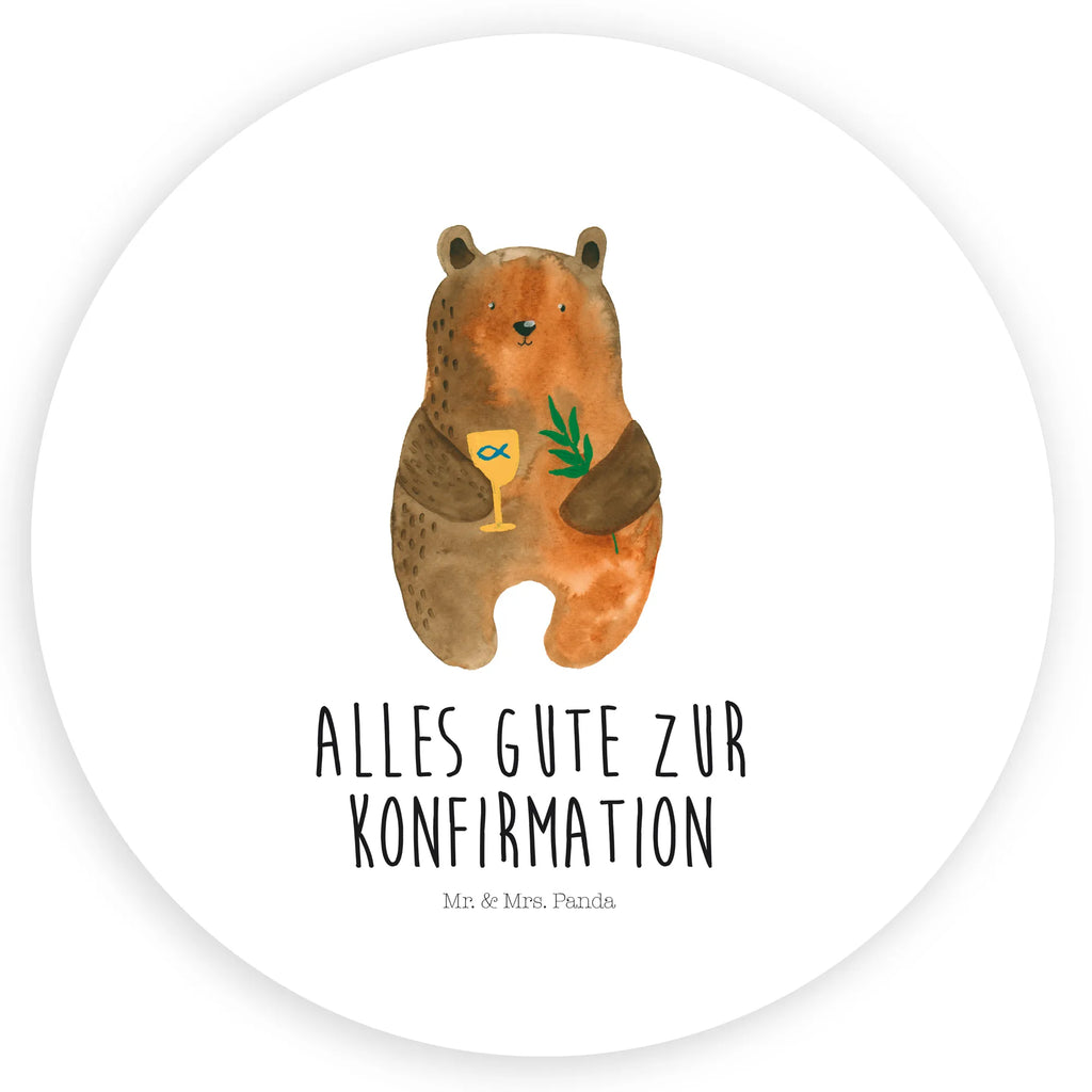 Rund Aufkleber Konfirmation-Bär Sticker, Aufkleber, Etikett, Bär, Teddy, Teddybär, Konfirmation, Kirche, evangelisch, Gottesdienst