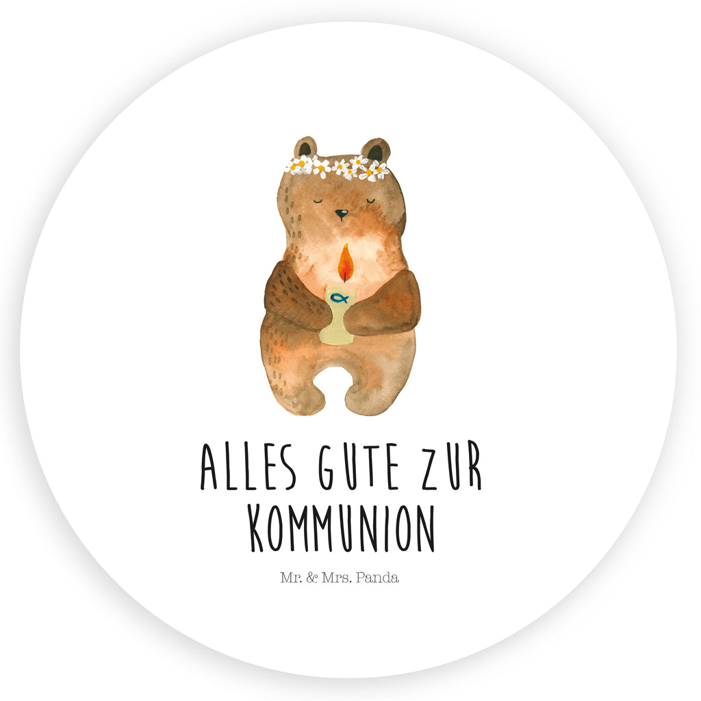 Rund Aufkleber Kommunion-Bär Sticker, Aufkleber, Etikett, Bär, Teddy, Teddybär, Kommunion, Gottes Segen, Taufkerze, katholisch