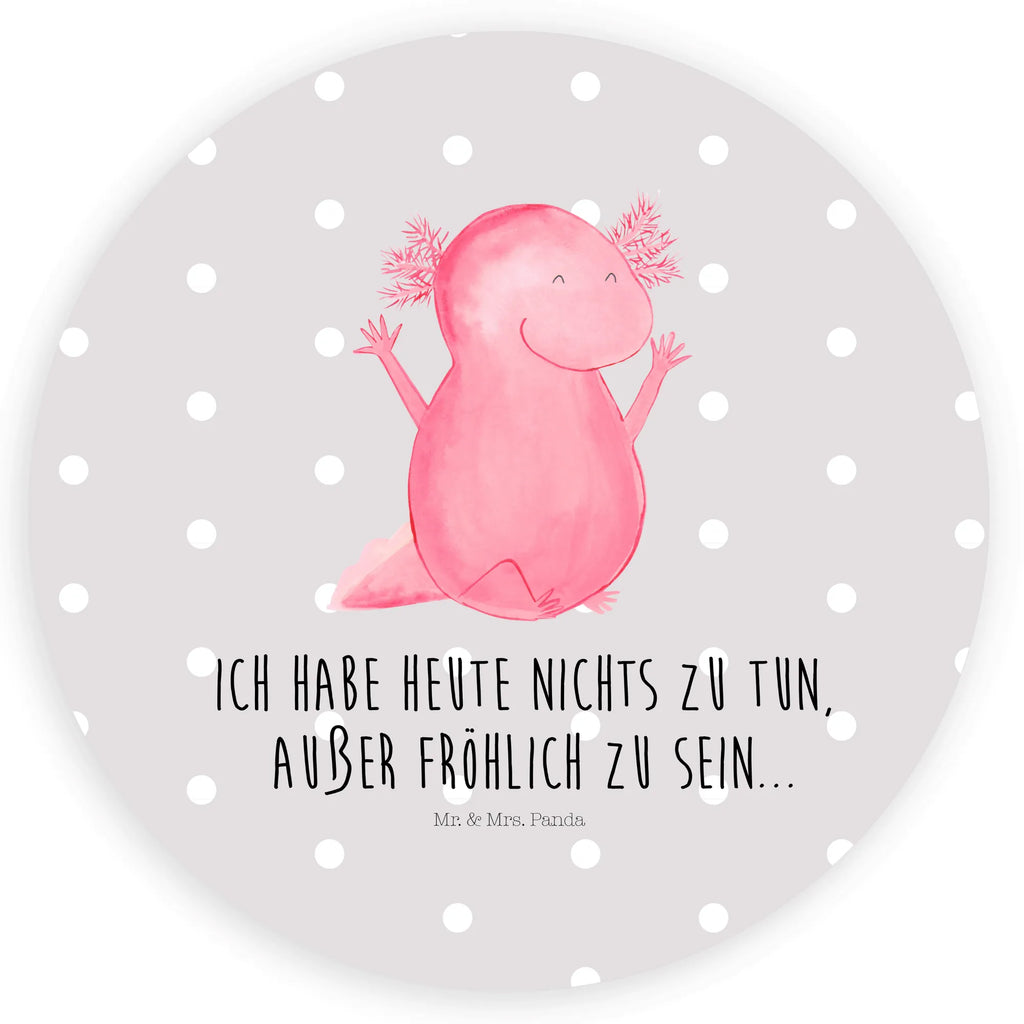 Rund Aufkleber Axolotl Hurra Sticker, Aufkleber, Etikett, Axolotl, Molch, Axolot, Schwanzlurch, Lurch, Lurche, fröhlich, Spaß, Freude, Motivation, Zufriedenheit