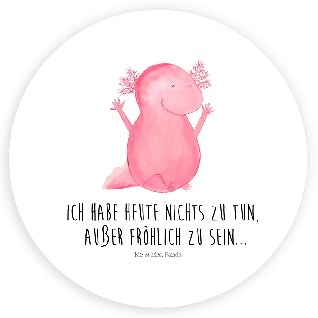 Rund Aufkleber Axolotl Hurra Sticker, Aufkleber, Etikett, Axolotl, Molch, Axolot, Schwanzlurch, Lurch, Lurche, fröhlich, Spaß, Freude, Motivation, Zufriedenheit