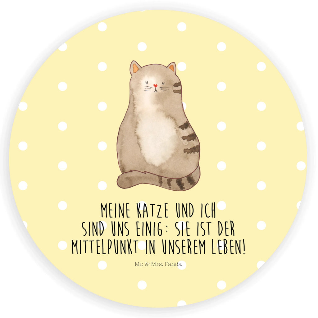 Rund Aufkleber Katze sitzend Sticker, Aufkleber, Etikett, Katze, Katzenmotiv, Katzenfan, Katzendeko, Katzenfreund, Katzenliebhaber, Katzenprodukte, Katzenartikel, Katzenaccessoires, Katzensouvenirs, Katzenliebhaberprodukte, Katzenmotive, Katzen, Kater, Mietze, Cat, Cats, Katzenhalter, Katzenbesitzerin, Haustier, Katzenliebe, Lebensinhalt, Liebe, Mittelpunkt, Familie