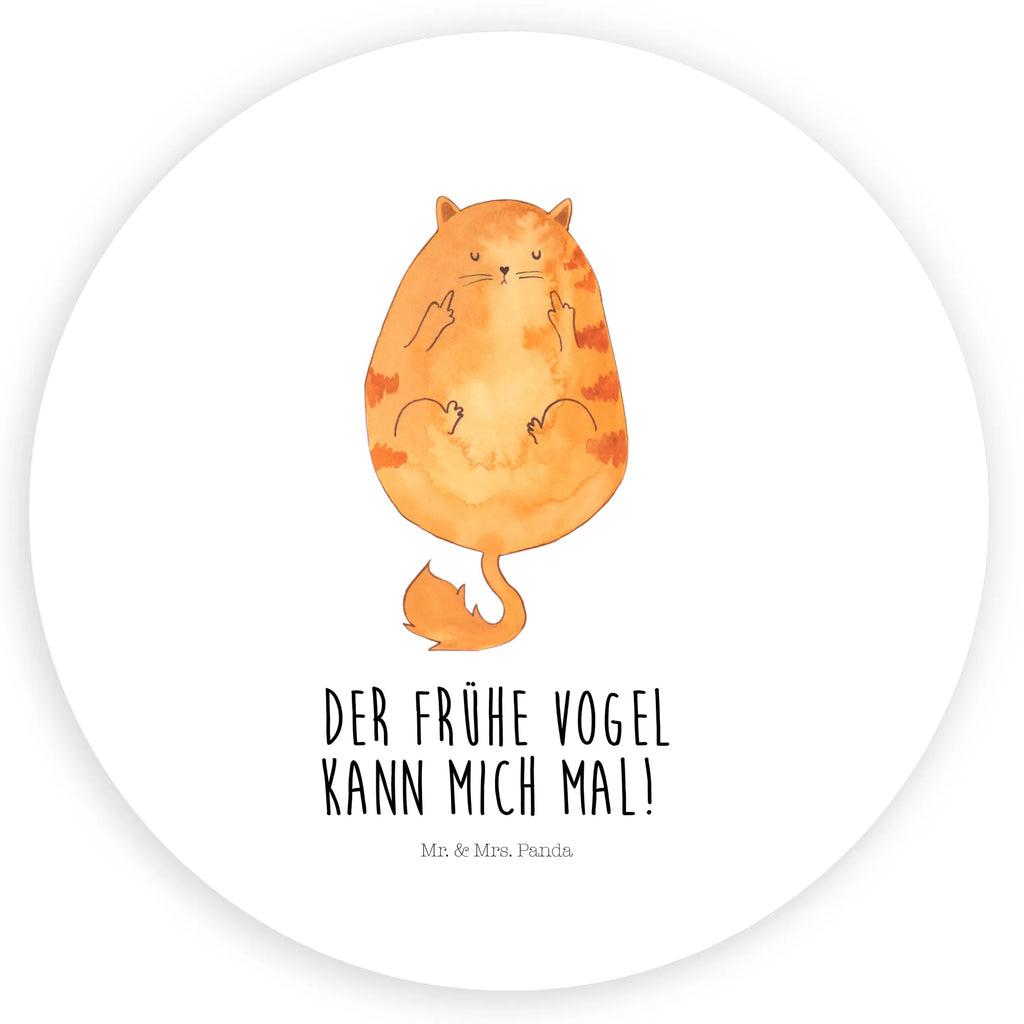 Rund Aufkleber Katze Frühaufsteher Sticker, Aufkleber, Etikett, Katze, Katzenmotiv, Katzenfan, Katzendeko, Katzenfreund, Katzenliebhaber, Katzenprodukte, Katzenartikel, Katzenaccessoires, Katzensouvenirs, Katzenliebhaberprodukte, Katzenmotive, Der frühe Vogel kann mich mal, Morgenmuffel, Frühaufsteher, Kaffee, Katzen, Kater, Mietze