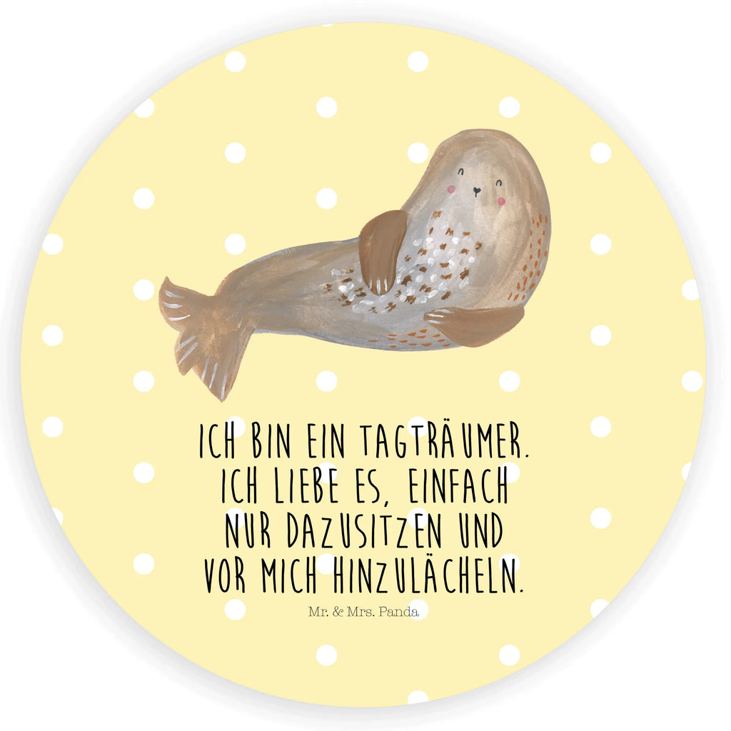 Rund Aufkleber Robbe lachend Sticker, Aufkleber, Etikett, Tiermotive, Gute Laune, lustige Sprüche, Tiere, Robbe, Robben, Seehund, Strand, Meerestier, Ostsee, Nordsee