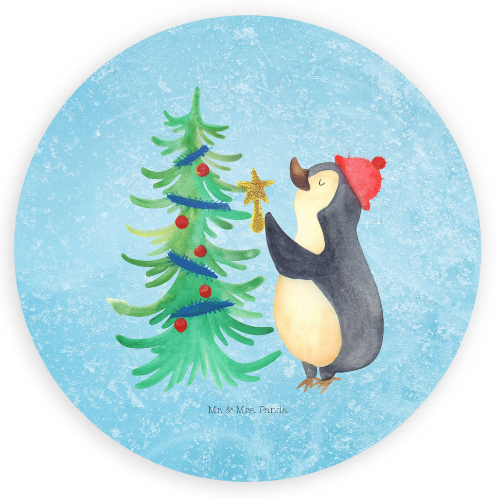 Rund Aufkleber Pinguin Weihnachtsbaum Sticker, Aufkleber, Etikett, Winter, Weihnachten, Weihnachtsdeko, Nikolaus, Advent, Heiligabend, Wintermotiv, Pinguin