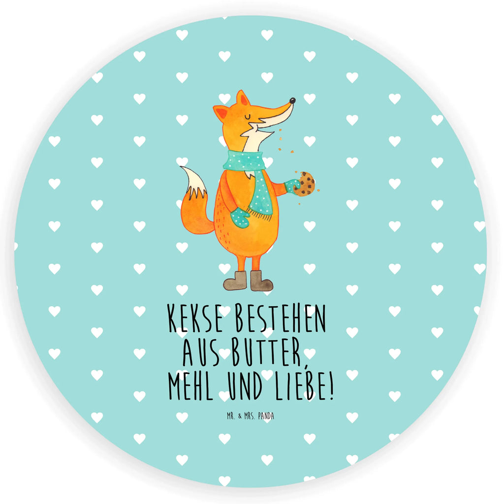 Rund Aufkleber Fuchs Keks Sticker, Aufkleber, Etikett, Fuchs, Füchse, Backen Spruch, Kekse, Winter, Weihnachtszeit, Plätzchen, Liebe, Küche Deko