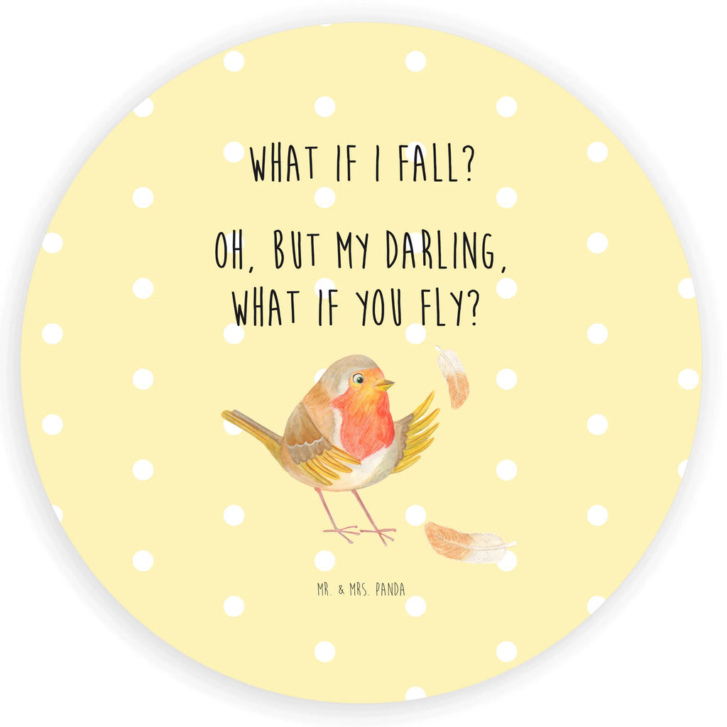 Rund Aufkleber Rotkehlchen mit Federn Sticker, Aufkleber, Etikett, Tiermotive, Gute Laune, lustige Sprüche, Tiere, What if i fall, Rotkehlchen, Spruch Motivation, Spruch Mut, Vogel, Motivation Sprüche, Motivationsbilder, fliegen