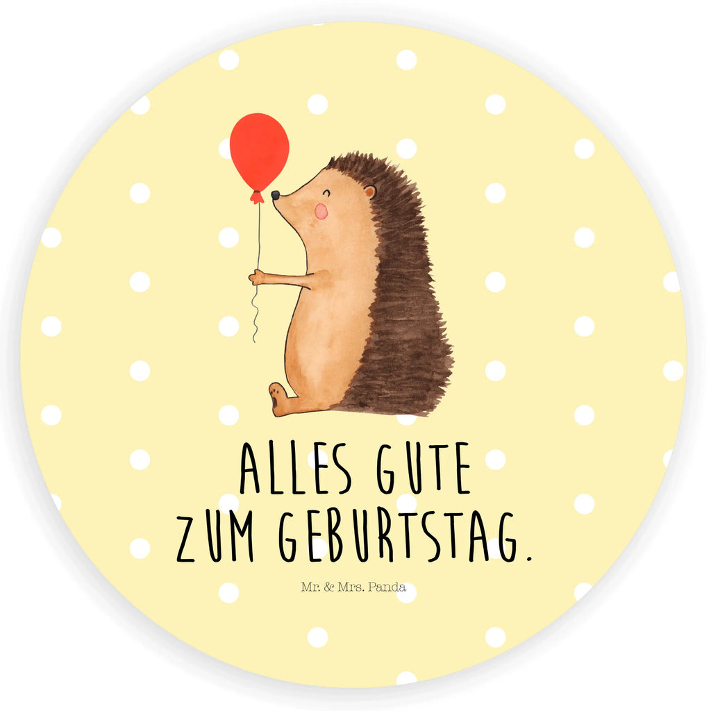 Rund Aufkleber Igel mit Luftballon Sticker, Aufkleber, Etikett, Tiermotive, Gute Laune, lustige Sprüche, Tiere, Igel, Geburtstag, Herzlichen Glückwunsch, Glückwunsch, Geburtstagskind, Ballon, Happy Birthday