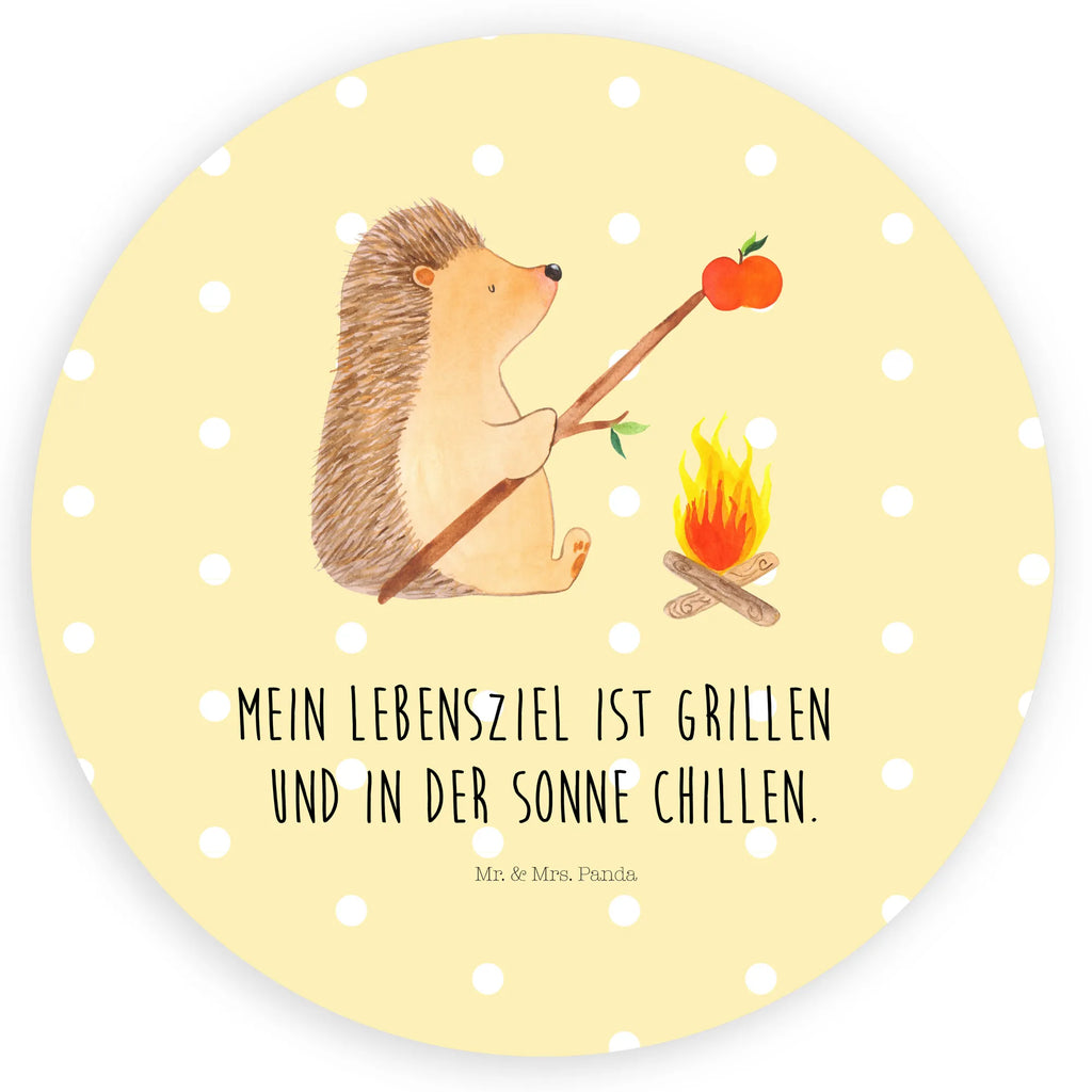 Rund Aufkleber Igel grillt Sticker, Aufkleber, Etikett, Tiermotive, Gute Laune, lustige Sprüche, Tiere, Igel, Grillen, Ziele, Motivation, arbeitslos, Sinn des Lebens, Spruch