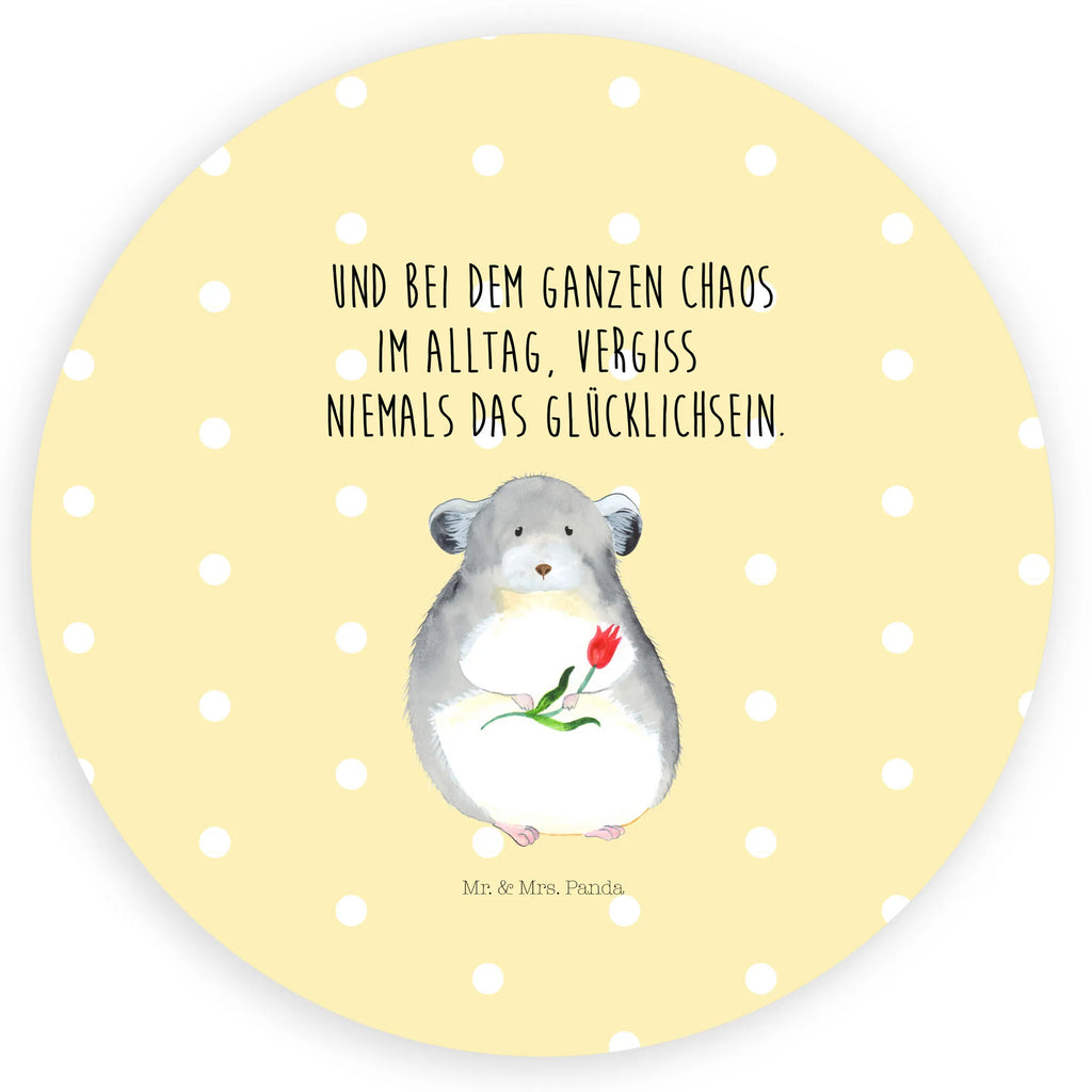 Rund Aufkleber Chinchilla mit Blume Sticker, Aufkleber, Etikett, Tiermotive, Gute Laune, lustige Sprüche, Tiere, Chinchilla, Chinchillas, Liebeskummer, Kummer, Depressionen, traurig sein, Chaos, Glücklichsein, Büro, Büroalltag