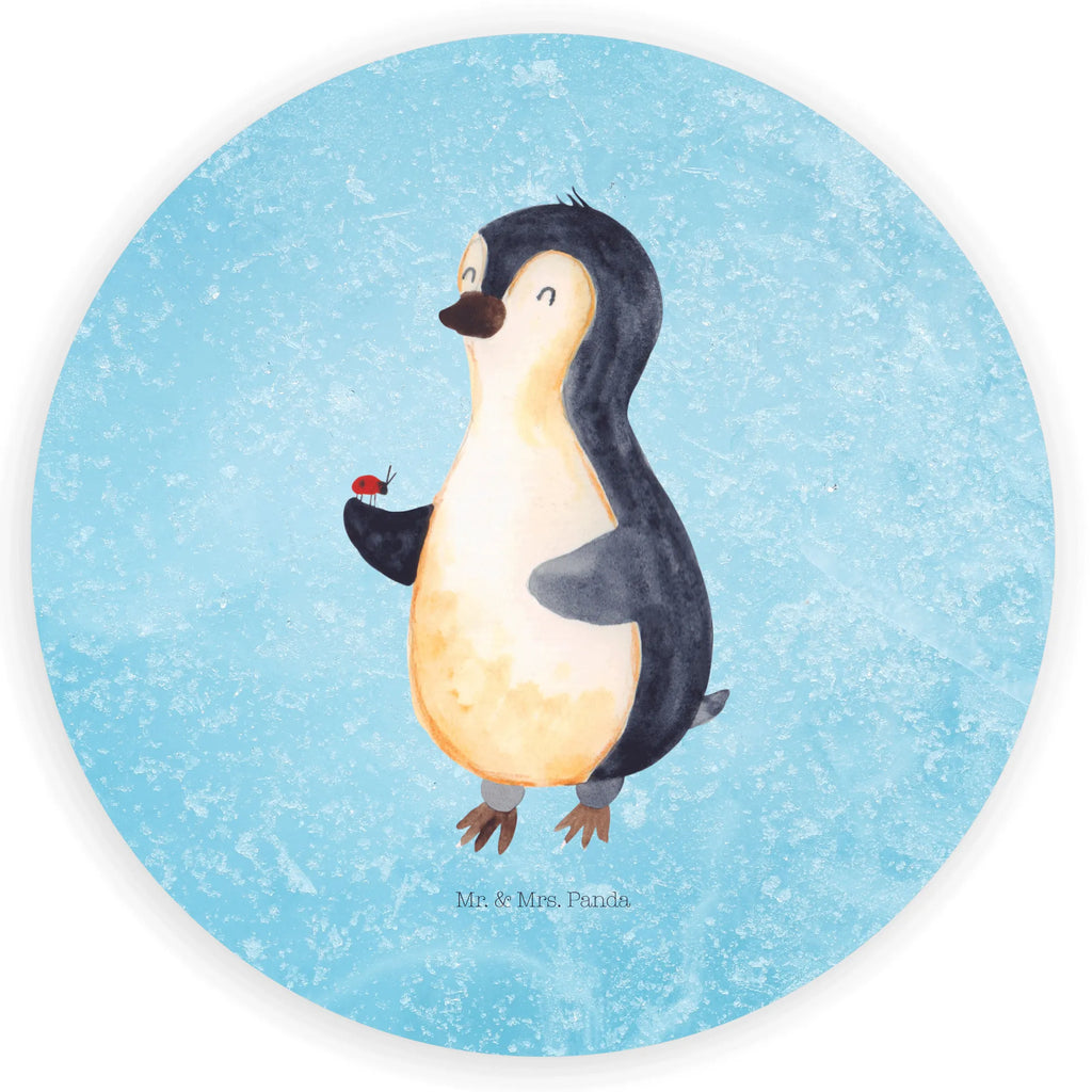 Rund Aufkleber Pinguin Marienkäfer Sticker, Aufkleber, Etikett, Pinguin, Pinguine, Marienkäfer, Liebe, Wunder, Glück, Freude, Lebensfreude