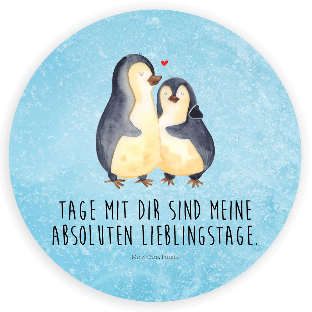 Rund Aufkleber Pinguin umarmend Sticker, Aufkleber, Etikett, Pinguin, Liebe, Liebespaar, Liebesbeweis, Liebesgeschenk, Verlobung, Jahrestag, Hochzeitstag, Hochzeit, Hochzeitsgeschenk