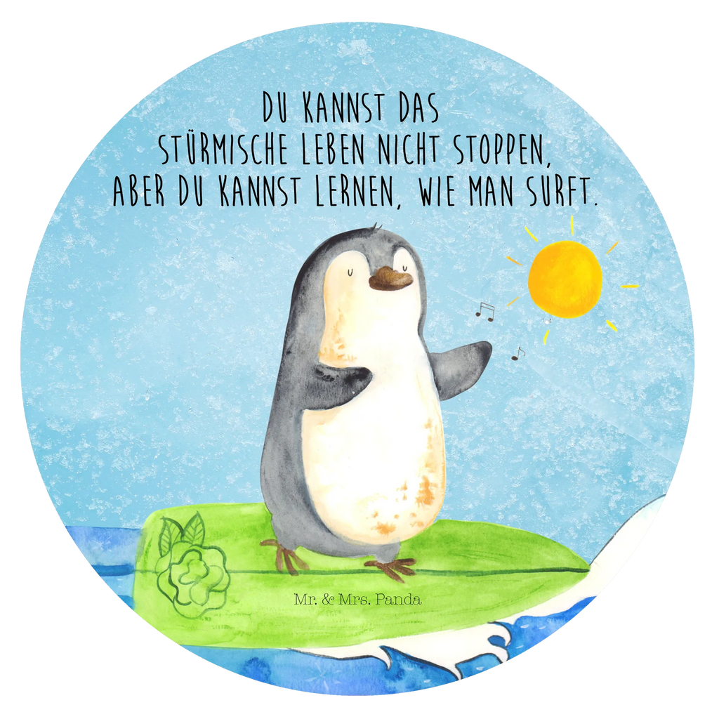 80mm Rund Aufkleber Pinguin Surfer Sticker, Aufkleber, Etikett, Kinder, rund, Pinguin, Pinguine, surfen, Surfer, Hawaii, Urlaub, Wellen, Wellen reiten, Portugal