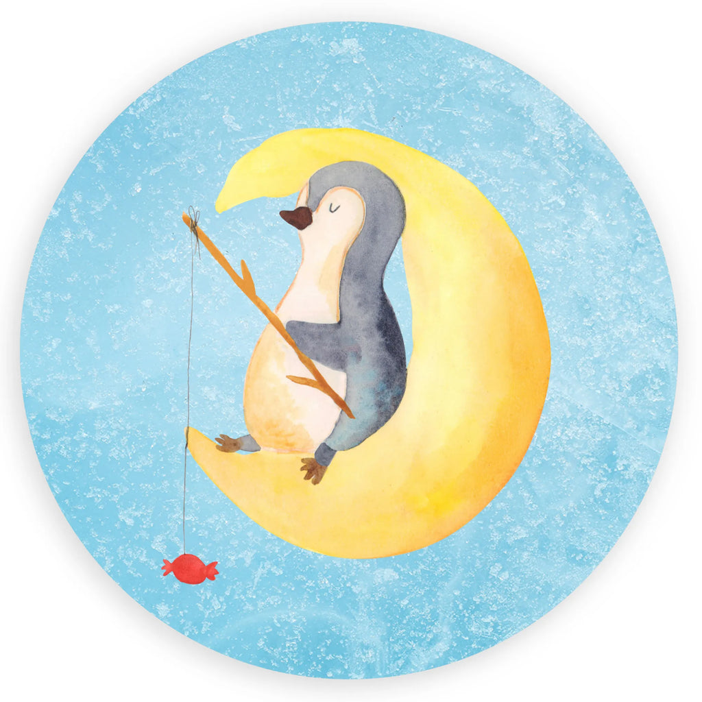 Rund Aufkleber Pinguin Mond Sticker, Aufkleber, Etikett, Pinguin, Pinguine, Spruch, schlafen, Nachtruhe, Einschlafen, Schlafzimmer, Schlafstörungen, Gästezimmer