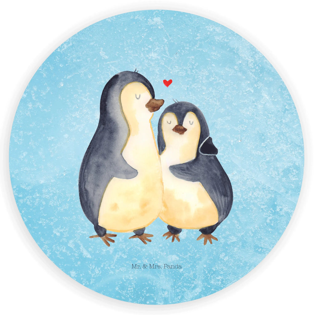 Rund Aufkleber Pinguin umarmend Sticker, Aufkleber, Etikett, Pinguin, Liebe, Liebespaar, Liebesbeweis, Liebesgeschenk, Verlobung, Jahrestag, Hochzeitstag, Hochzeit, Hochzeitsgeschenk