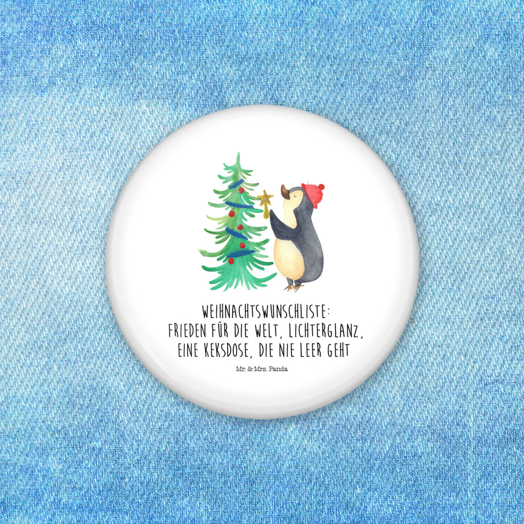 Button Pinguin Weihnachtsbaum 50mm Button, Button, Pin, Anstecknadel, Winter, Weihnachten, Weihnachtsdeko, Nikolaus, Advent, Heiligabend, Wintermotiv, Pinguin