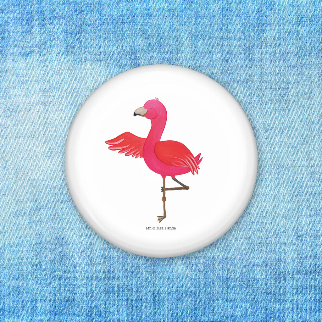 Button Flamingo Yoga 50mm Button, Button, Pin, Anstecknadel, Flamingo, Vogel, Yoga, Namaste, Achtsamkeit, Yoga-Übung, Entspannung, Ärger, Aufregen, Tiefenentspannung