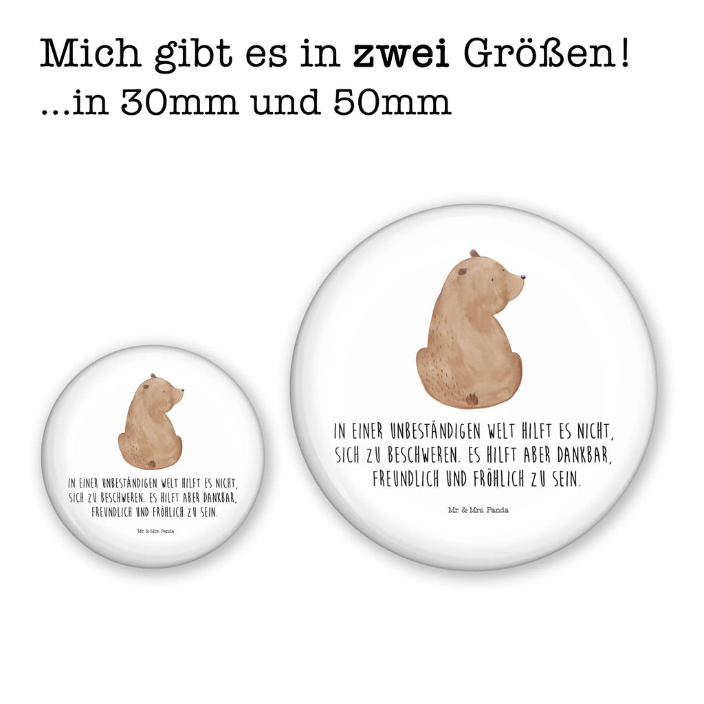 Button Bär Schulterblick 50mm Button, Button, Pin, Anstecknadel, Bär, Teddy, Teddybär, Selbstachtung, Weltansicht, Motivation, Bären, Bärenliebe, Weisheit