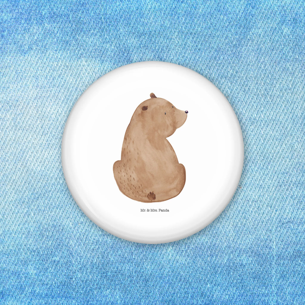 Button Bär Schulterblick 50mm Button, Button, Pin, Anstecknadel, Bär, Teddy, Teddybär, Selbstachtung, Weltansicht, Motivation, Bären, Bärenliebe, Weisheit