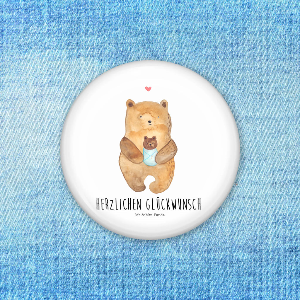 Button Bär mit Baby 50mm Button, Button, Pin, Anstecknadel, Bär, Teddy, Teddybär, Eltern, Mutter, Baby, Taufe, Geburt, Nichte, Neffe, Enkel, Enkelin, Täufling, Geburtstag, Glückwunsch