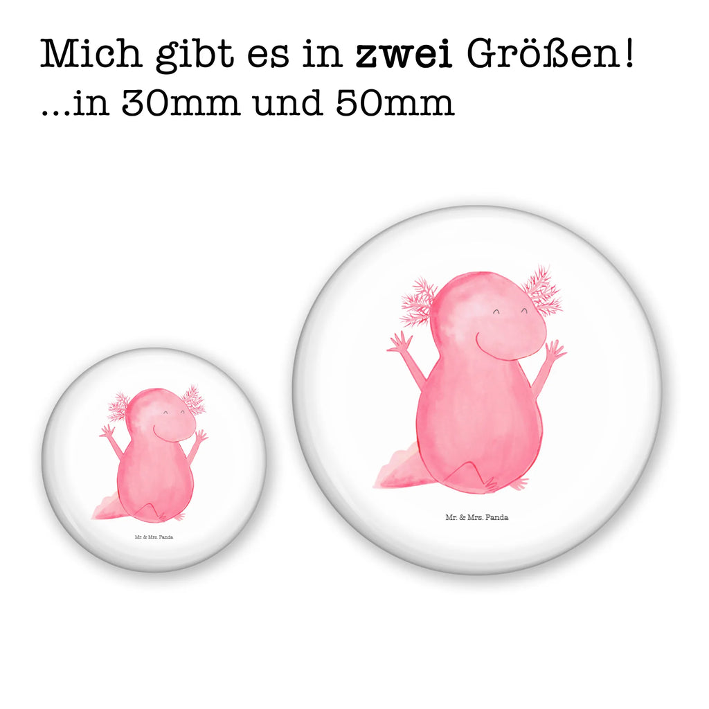 Button Axolotl Hurra 50mm Button, Button, Pin, Anstecknadel, Axolotl, Molch, Axolot, Schwanzlurch, Lurch, Lurche, fröhlich, Spaß, Freude, Motivation, Zufriedenheit