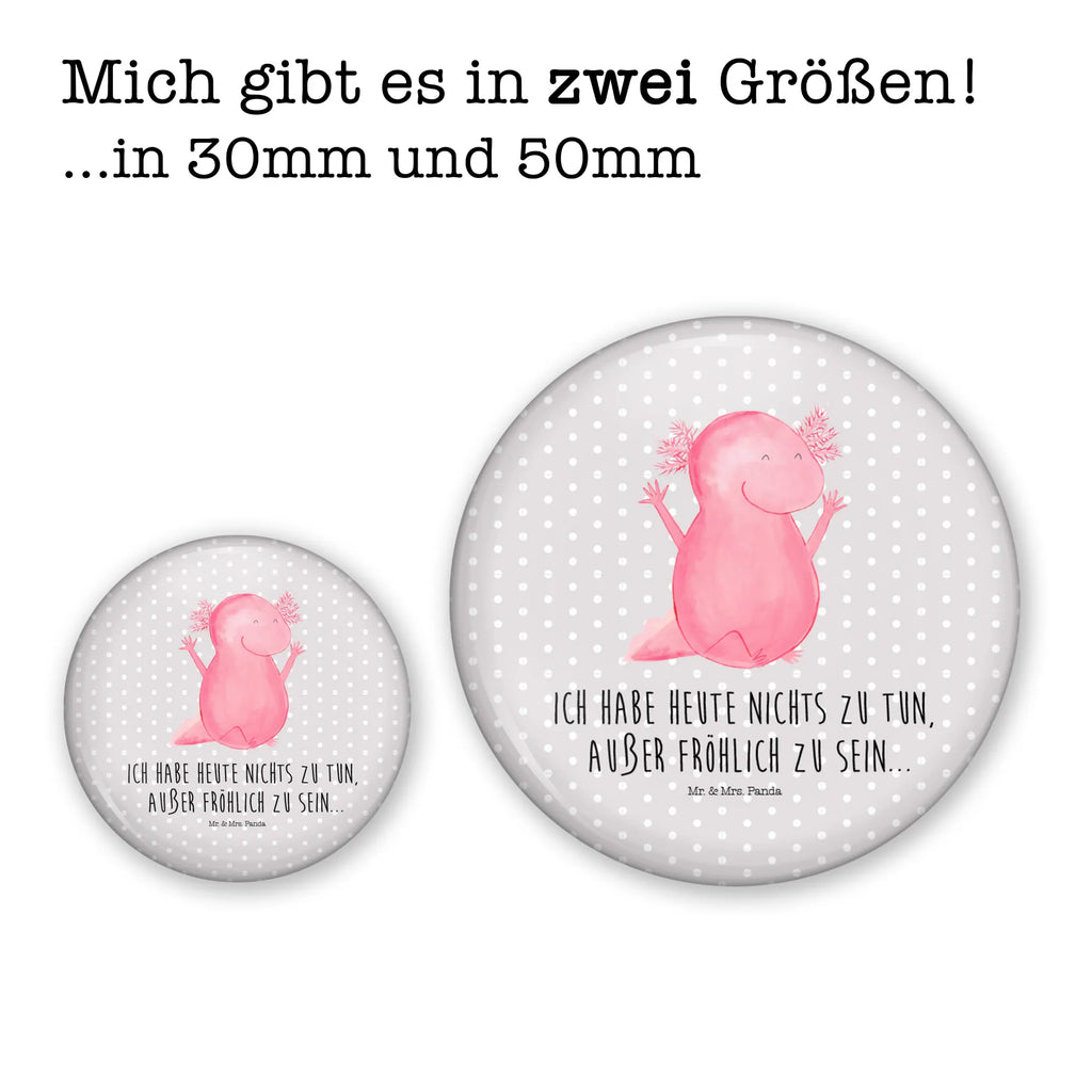 Button Axolotl Hurra 50mm Button, Button, Pin, Anstecknadel, Axolotl, Molch, Axolot, Schwanzlurch, Lurch, Lurche, fröhlich, Spaß, Freude, Motivation, Zufriedenheit