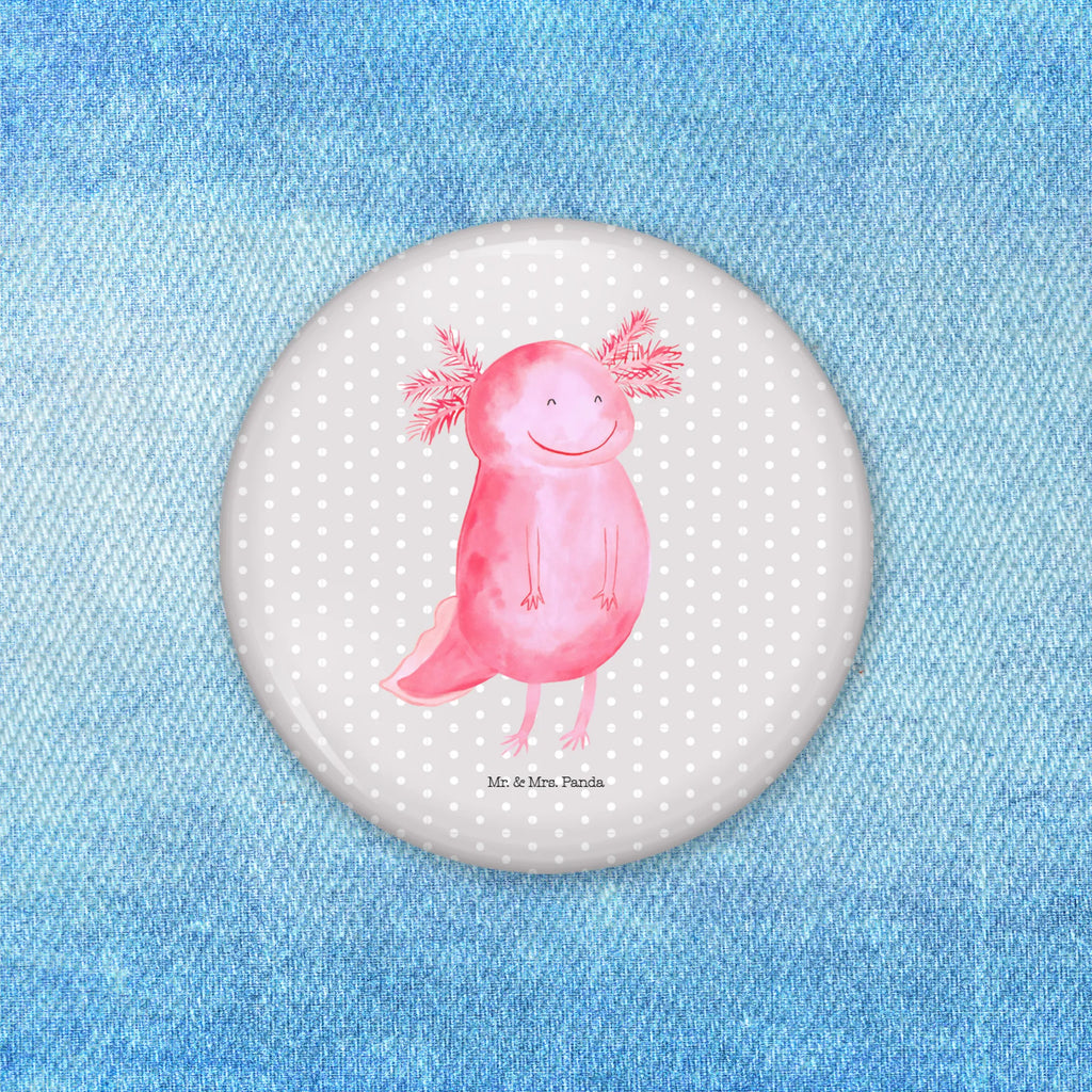 Button Axolotl glücklich 50mm Button, Button, Pin, Anstecknadel, Axolotl, Molch, Axolot, Schwanzlurch, Lurch, Lurche, Motivation, gute Laune