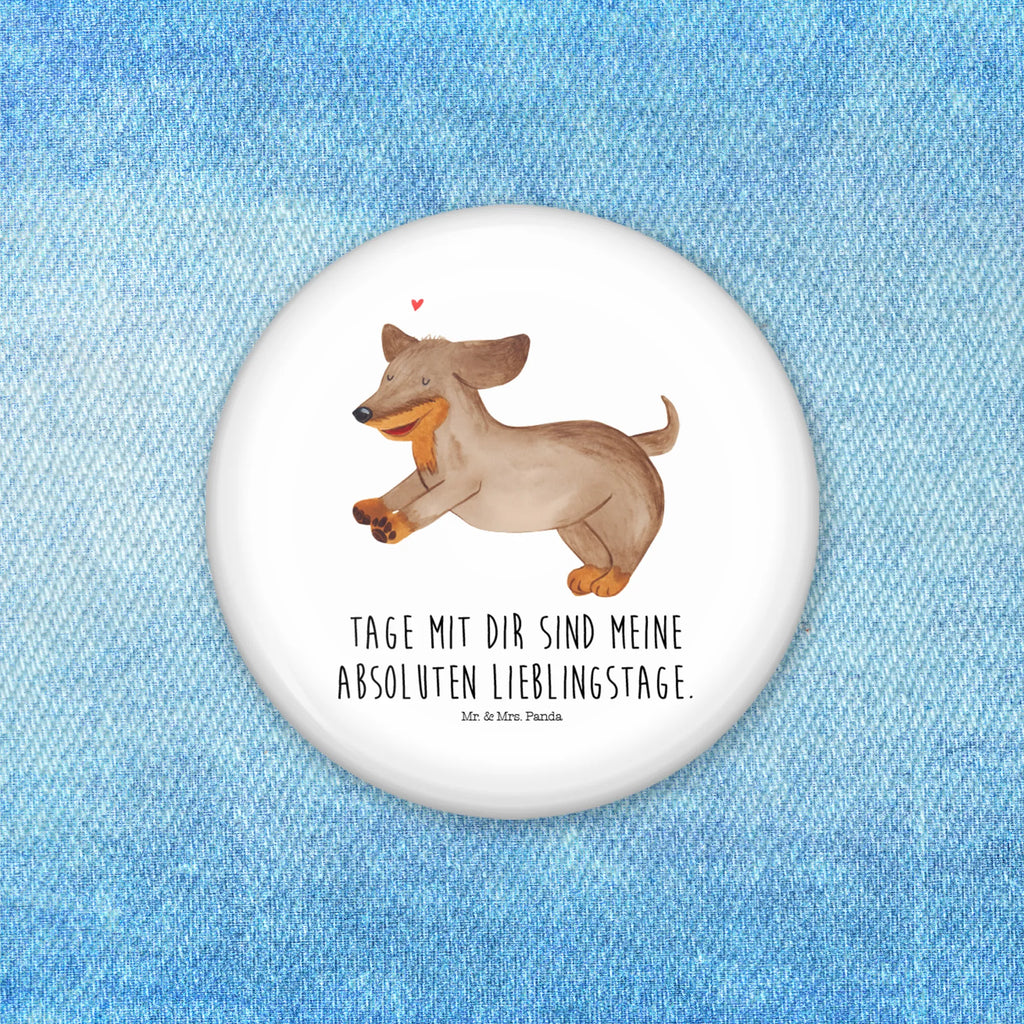 Button Hund Dackel fröhlich 50mm Button, Button, Pin, Anstecknadel, Hund, Hundemotiv, Haustier, Hunderasse, Tierliebhaber, Hundebesitzer, Sprüche, Hunde, Dackel, Dachshund, happy dog