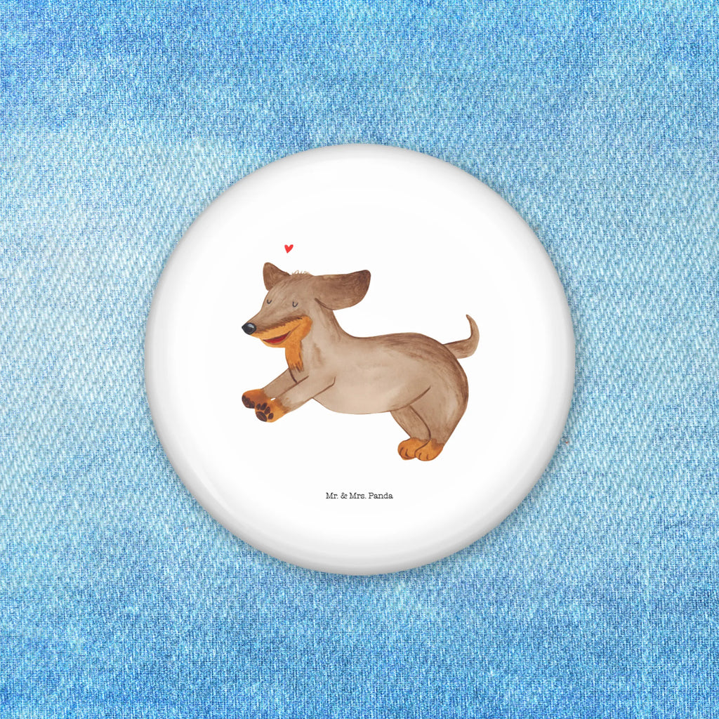 Button Hund Dackel fröhlich 50mm Button, Button, Pin, Anstecknadel, Hund, Hundemotiv, Haustier, Hunderasse, Tierliebhaber, Hundebesitzer, Sprüche, Hunde, Dackel, Dachshund, happy dog