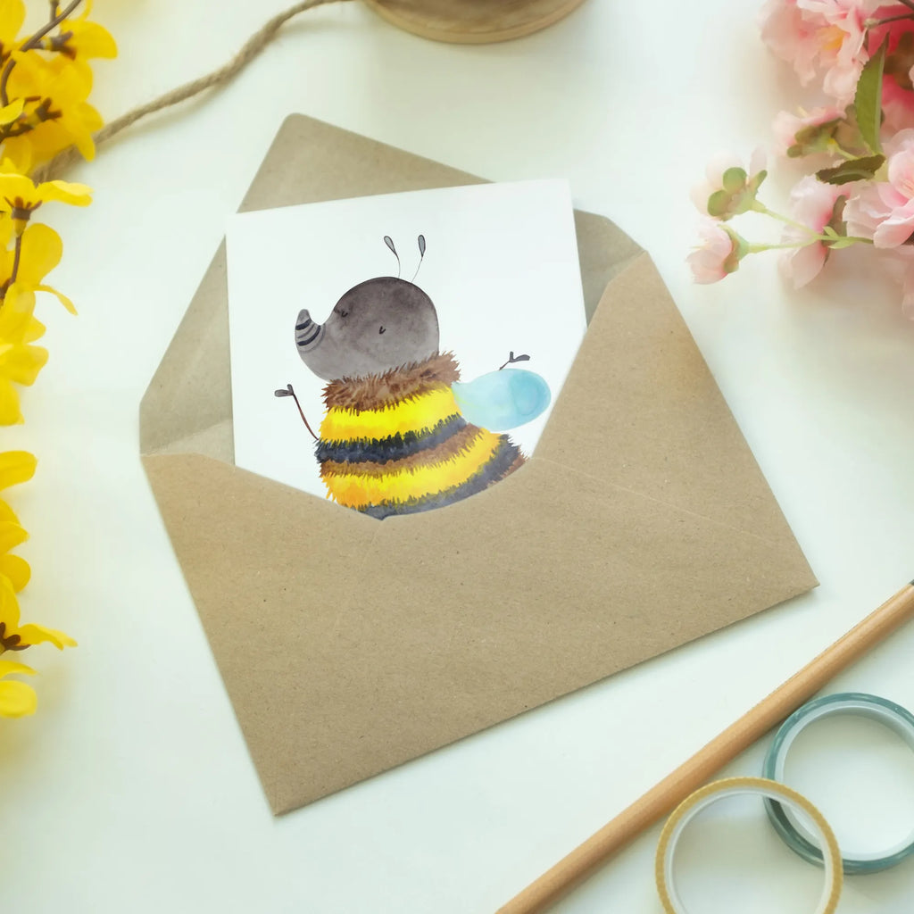 Grußkarte Hummel flauschig Grußkarte, Klappkarte, Einladungskarte, Glückwunschkarte, Hochzeitskarte, Geburtstagskarte, Karte, Ansichtskarten, Tiermotive, Gute Laune, lustige Sprüche, Tiere, Hummel, Flauschig, Biene, Blume, Natur