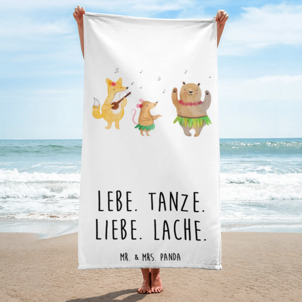 XL Badehandtuch Waldtiere Aloha Handtuch, Badetuch, Duschtuch, Strandtuch, Saunatuch, Tiermotive, Gute Laune, lustige Sprüche, Tiere, Wald, Waldtiere, Musik, Aloha, Bär, Hase, Igel, Tanzen, Leben, Lachen