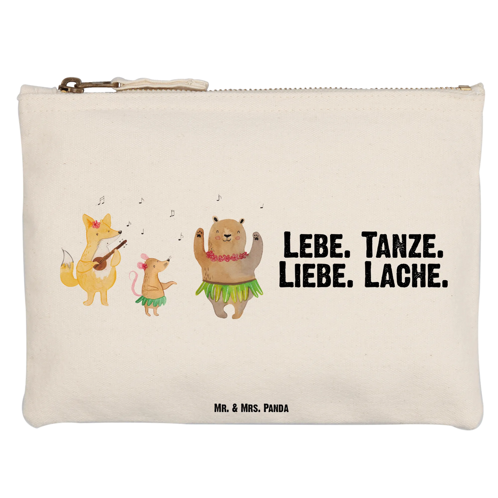 Schminktasche Waldtiere Aloha Schminktasche, Kosmetiktasche, Kosmetikbeutel, Stiftemäppchen, Etui, Federmappe, Makeup, XXL, Schminketui, Kosmetiketui, Schlamperetui, Tiermotive, Gute Laune, lustige Sprüche, Tiere, Wald, Waldtiere, Musik, Aloha, Bär, Hase, Igel, Tanzen, Leben, Lachen