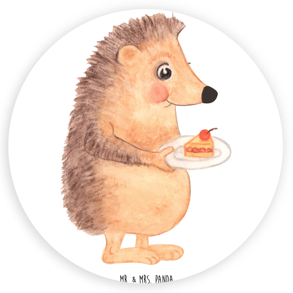 Rund Aufkleber Igel mit Kuchenstück Sticker, Aufkleber, Etikett, Tiermotive, Gute Laune, lustige Sprüche, Tiere, Igel, Essen Spruch, Kuchen, Backen Geschenk, Kuchen backen, Einladung Party, Geburtstagskuchen, Torte