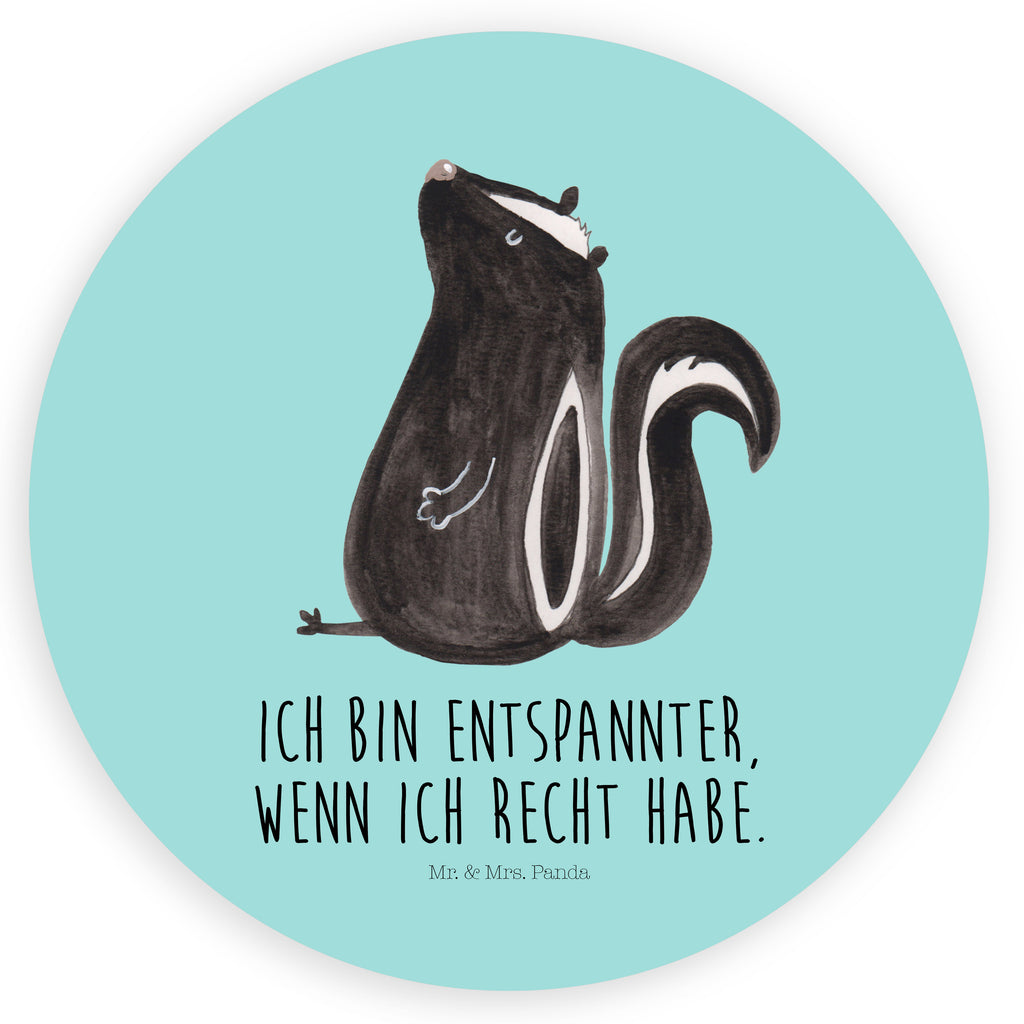 Rund Aufkleber Stinktier sitzend Sticker, Aufkleber, Etikett, Stinktier, Skunk, Wildtier, Raubtier, Stinker, Stinki, Spruch, Büro, Recht, Besserwisser