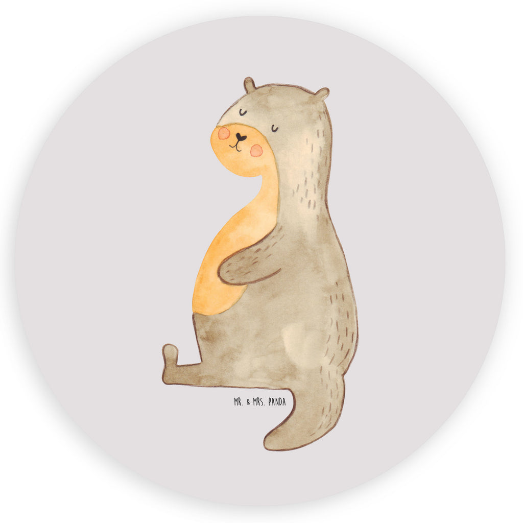 Rund Aufkleber Otter Bauch Sticker, Aufkleber, Etikett, Otter, Fischotter, Seeotter, Otter Seeotter See Otter