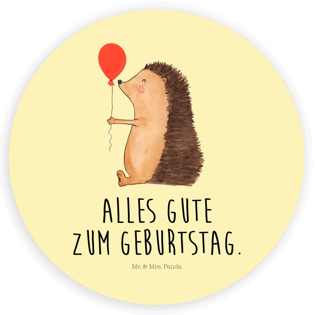 Rund Aufkleber Igel mit Luftballon Sticker, Aufkleber, Etikett, Tiermotive, Gute Laune, lustige Sprüche, Tiere, Igel, Geburtstag, Herzlichen Glückwunsch, Glückwunsch, Geburtstagskind, Ballon, Happy Birthday