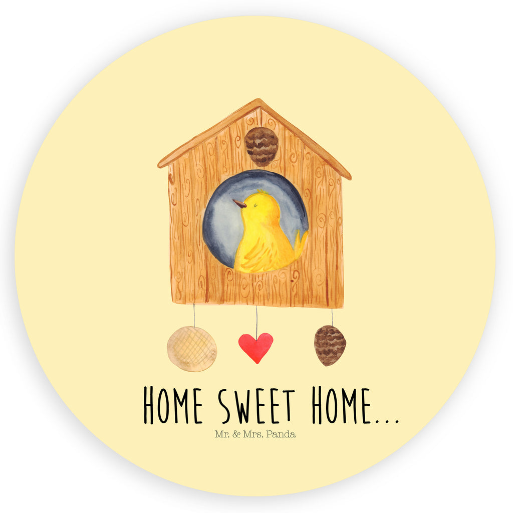 Rund Aufkleber Vogelhaus sweet Home Sticker, Aufkleber, Etikett, Tiermotive, Gute Laune, lustige Sprüche, Tiere, Vogelhaus, Vogel, Home sweet Home, Einzug, Umzug, Geschenk, Einzugsgeschenk, Hausbau, Haus