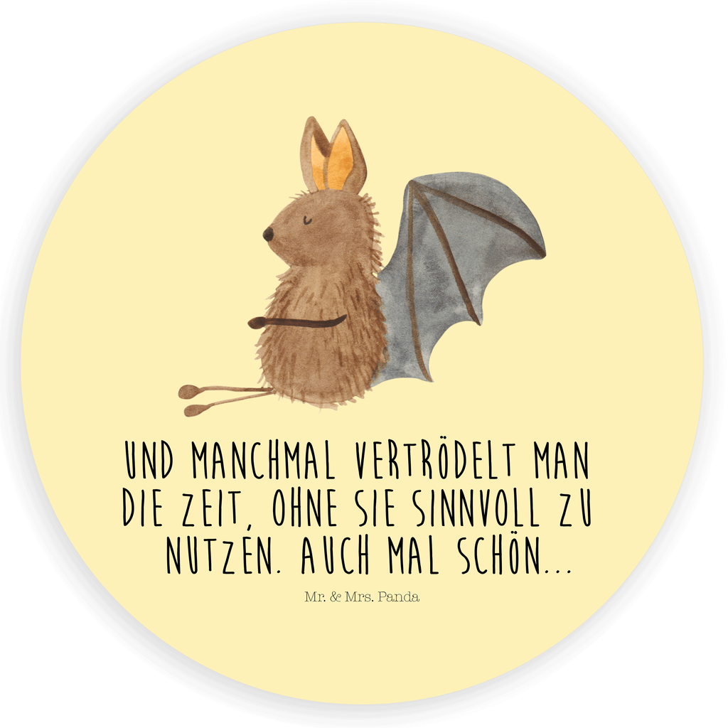 Rund Aufkleber Fledermaus sitzend Sticker, Aufkleber, Etikett, Tiermotive, Gute Laune, lustige Sprüche, Tiere, Fledermaus, Fledermäuse, Motivation, entspannen