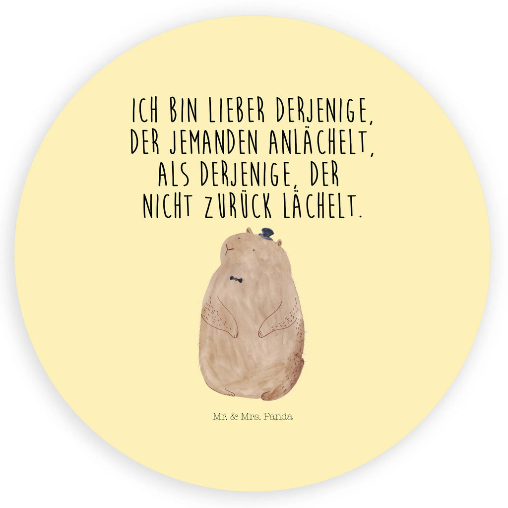 Rund Aufkleber Murmeltier Sticker, Aufkleber, Etikett, Tiermotive, Gute Laune, lustige Sprüche, Tiere, Murmeltier, Knigge, Fröhlichkeit, Freundlichkeit, Respekt, Anstand