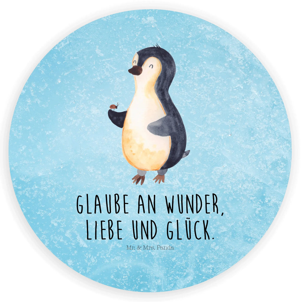 Rund Aufkleber Pinguin Marienkäfer Sticker, Aufkleber, Etikett, Pinguin, Pinguine, Marienkäfer, Liebe, Wunder, Glück, Freude, Lebensfreude