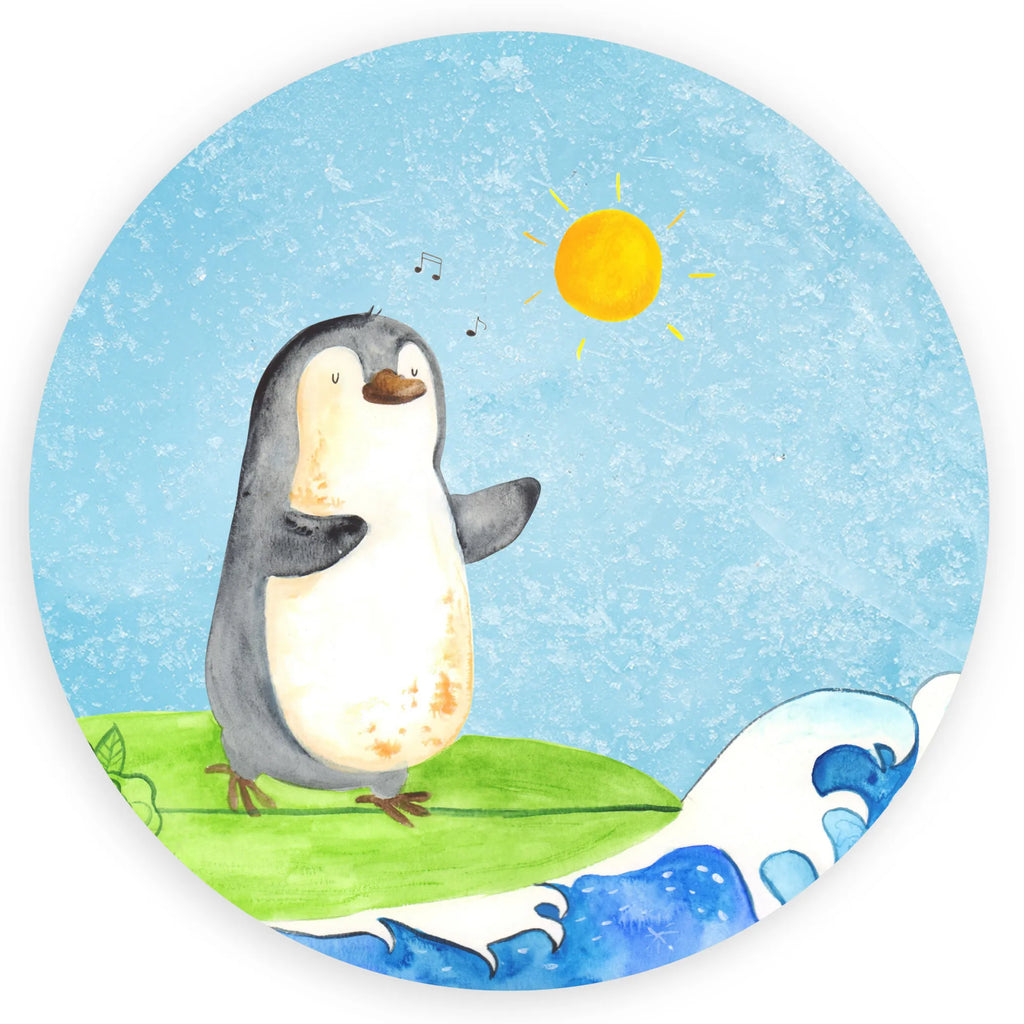 80mm Rund Aufkleber Pinguin Surfer Sticker, Aufkleber, Etikett, Kinder, rund, Pinguin, Pinguine, surfen, Surfer, Hawaii, Urlaub, Wellen, Wellen reiten, Portugal