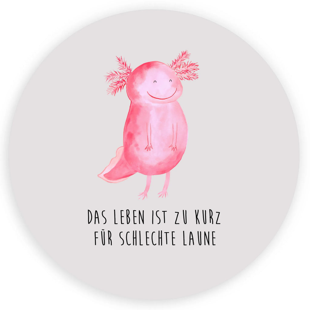 Rund Aufkleber Axolotl glücklich Sticker, Aufkleber, Etikett, Axolotl, Molch, Axolot, Schwanzlurch, Lurch, Lurche, Motivation, gute Laune