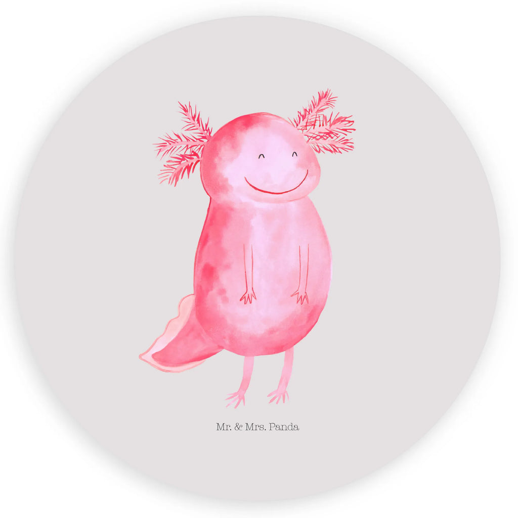 Rund Aufkleber Axolotl glücklich Sticker, Aufkleber, Etikett, Axolotl, Molch, Axolot, Schwanzlurch, Lurch, Lurche, Motivation, gute Laune