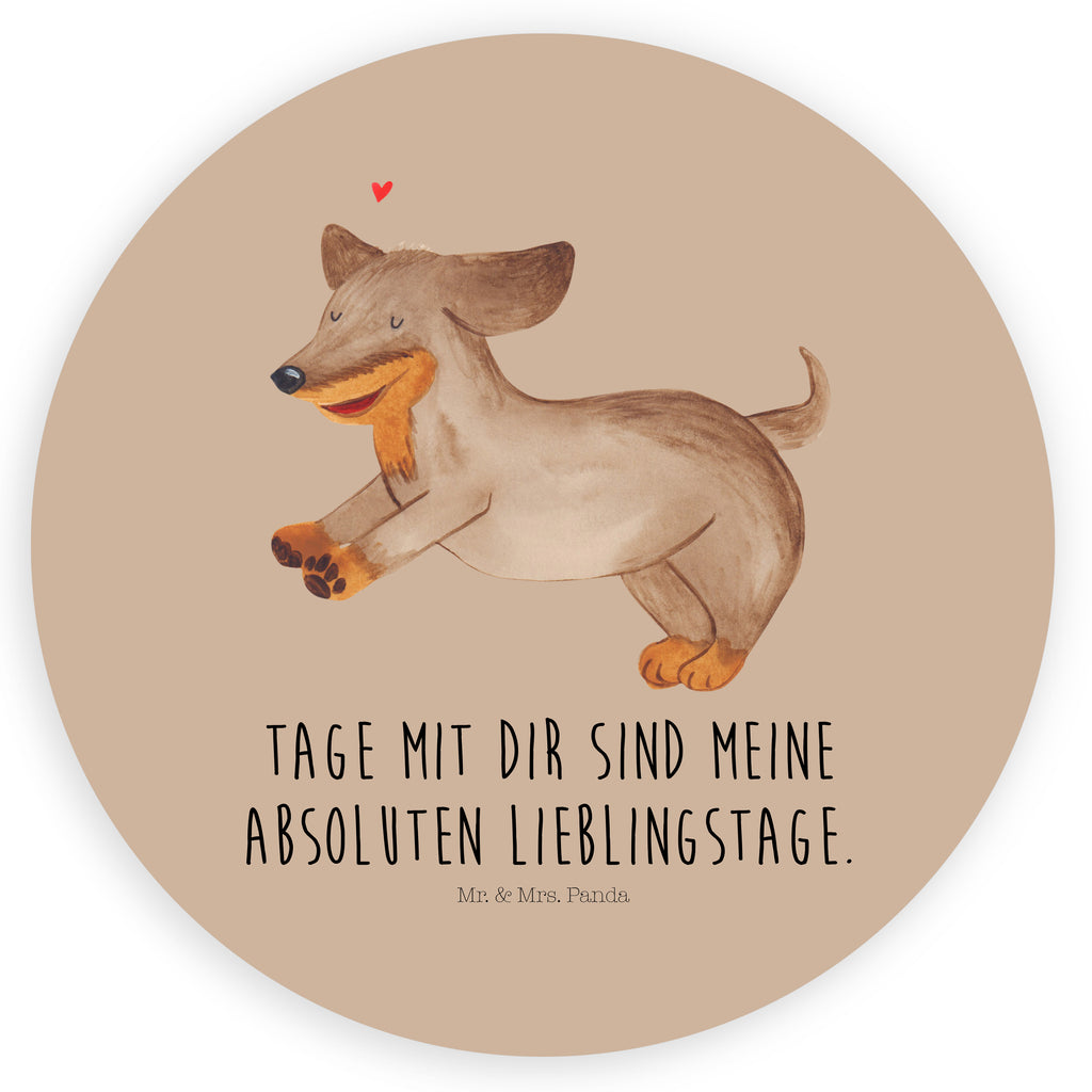 Rund Aufkleber Hund Dackel fröhlich Sticker, Aufkleber, Etikett, Hund, Hundemotiv, Haustier, Hunderasse, Tierliebhaber, Hundebesitzer, Sprüche, Hunde, Dackel, Dachshund, happy dog