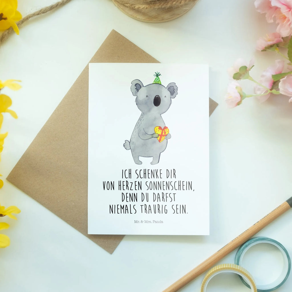 Grußkarte Koala Geschenk Grußkarte, Klappkarte, Einladungskarte, Glückwunschkarte, Hochzeitskarte, Geburtstagskarte, Karte, Ansichtskarten, Koala, Koalabär, Geschenk, Geburtstag, Party